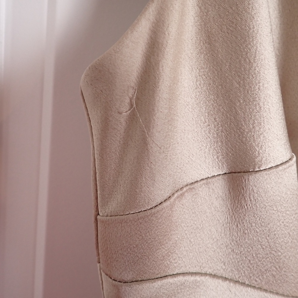 Lauren Ralph Lauren Champagne Faux Wrap Dress Sleeveless Satin size 10 - Picture 14 of 16